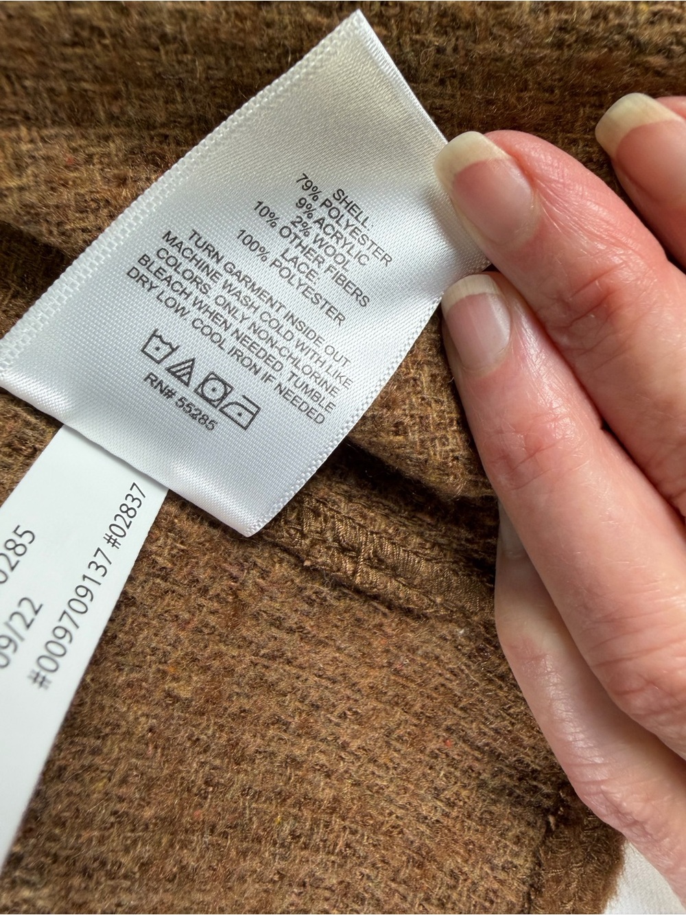 Express - Chic Brown Woven Lace-Sleeve Cropped Jacket NWT -Date night ready L - Picture 14 of 16